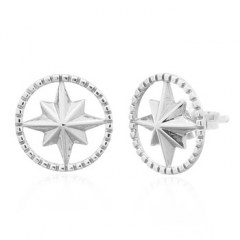Twinkle Polygon Star 925 Sterling Silver Stud Earrings 