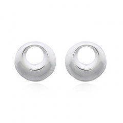 Little Donut Silver Plated 925 Stud Sphere Closure Earrings 