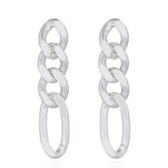 925 Sterling Silver Three Linked Chain Stud Earrings by BeYindi