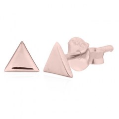 Rose Gold Triangle Plain Silver Stud Earrings by BeYindi 