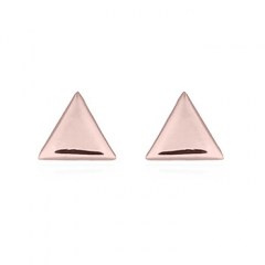 Rose Gold Triangle Plain Silver Stud Earrings by BeYindi