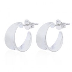 Concaved Curve Silver Plated 925 Stud Earrings by BeYindi