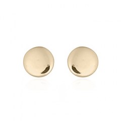 Tiny Round Disc Sterling Silver Stud Yellow Gold Earrings by BeYindi