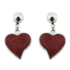 925 Sterling Silver Stud Earrings Dainty Sponge Coral Hearts