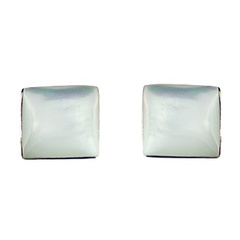 Square Sterling Silver Mother of Pearl Stud Earrings