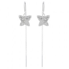 Stamped Wire Butterfly Silver 925 Threader Earrings