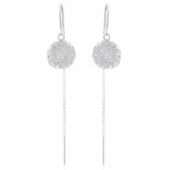 Stamped Wire Rounded Silver 925 Threader Earrings