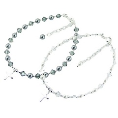 Swarovski Crystal Pearl Bracelet Silver Cross Charm 