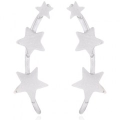 Twinkle Stars On Silver Line Earrings by BeYindi