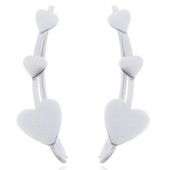 Pure Hearts On Silver Line Earrings by BeYindi