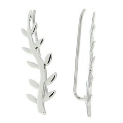 925 Sterling Silver Leafy Twig Ear Line Earrings by BeYindi 