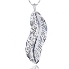 Extended Bohemian 925 Feather Pendant