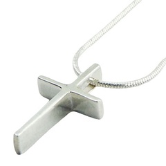 Thickset Highly Polished Sterling Silver Cross Pendant by BeYindi 