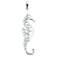Openwork 925 Silver Pendant Seahorse Graceful Curves by BeYindi