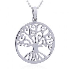 Exquisit Sterling Silver Pendant Tree of Life Twirling Branches