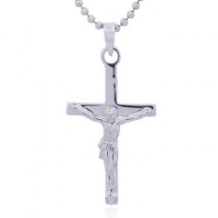 Three-dimensional Crucifix Fine 925 Sterling Silver Pendant