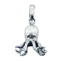 Sterling Silver Octopus Pendant Young Humorous Jewelry