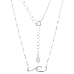 A Single Wavy 925 Silver Chain Necklace