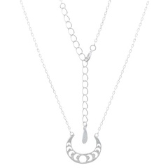 Phases Of Moon Figured Out 925 Silver Chain Necklace