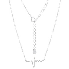Heart Beat Sign 925 Silver Chain Necklace