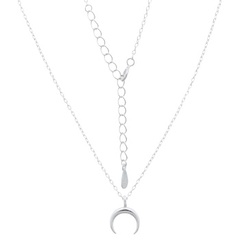 Little Crescent Moon 925 Silver Chain Necklace by BeYindi
