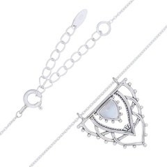 Loyal Silver Petal Necklace With Mother Of Pearl