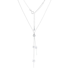 Stars Threaded Adjustable Silver Plated 925 Necklaces by BeYindi