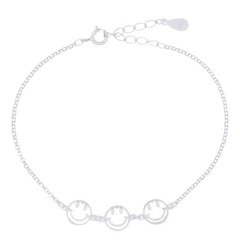 Smiling Faces Silver 925 Chain Necklace 