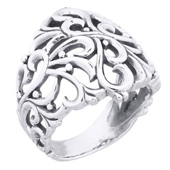 Ajoure Intertwined Floral 925 Sterling Silver Ring by BeYindi