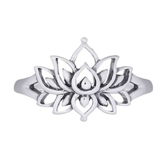 Gorgeous Lotus 925 Sterling Silver Plain Ring by BeYindi 