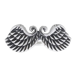 Angel Wings 925 Oxidized Silver Plain Ring by BeYindi 