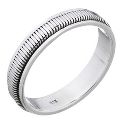 Snake Flat Pattern Spinner 925 Sterling Silver Band Ring