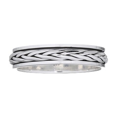 Braided Ropes Spinner 925 Sterling Silver Band Ring by BeYindi 