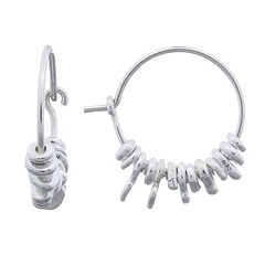 Asymmetric Silver Gravels In Silver Hoop Earrings by BeYindi