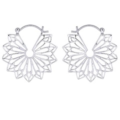 Mandala Hoop Earrings 925 Silver