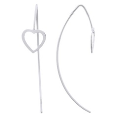 Stamped Silver Heart 925 Drop Earrings by BeYindi 