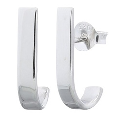 Vertical Hook 925 Sterling Silver Stud Earrings