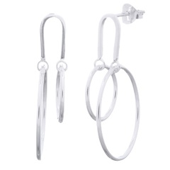 Unequal Circles Dangling Stud 925 Silver Earrings by BeYindi