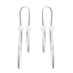 Unequal Circles Dangling Stud 925 Silver Earrings by BeYindi 