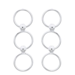Circles Linked 925 Silver Stud Earrings by BeYindi 