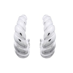 Croissant Silver Curve 925 Silver Stud Earrings by BeYindi 