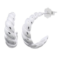 Croissant Silver Curve 925 Silver Stud Earrings
