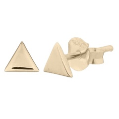 Yellow Gold Triangle Plain Silver Stud Earrings by BeYindi 