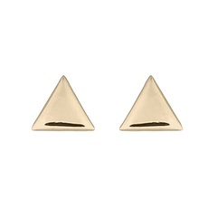 Yellow Gold Triangle Plain Silver Stud Earrings by BeYindi