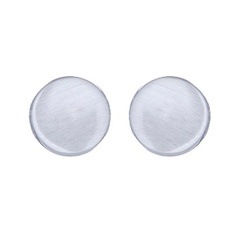 Round Concaved Brushed 925 Silver Small Stud Earrings by BeYindi 