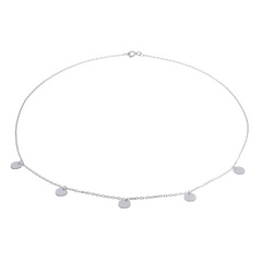 Circle Five Discs Hang Out 925 Silver Chain Necklace
