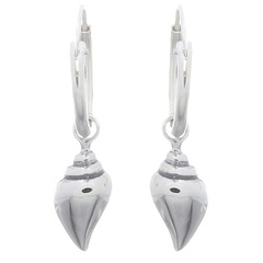 Sterling 925 Silver Nutmeg Shell Hoop Earrings by BeYindi