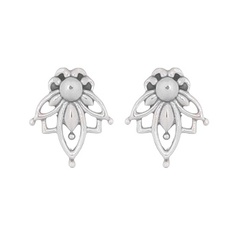 Gorgeous Little Lotus 925 Silver Stud Earrings