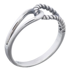 Twined Strings Plain Silver 925 Rings