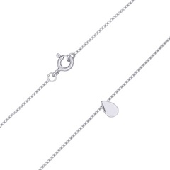 Tear Drop Silver Plain Cable Chain Necklace by BeYindi